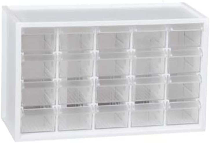 Dental Cabinet Benchtop Storage 20 Drawer Unit Cabinets 20 Drawer Unit Bin Ideal Countertop Organizer for Dental/Medical Supply (White)