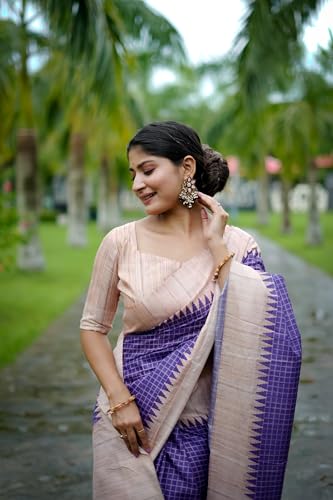 Image of SATIKA VASTRAM Tussar Silk Saree Solid Design Pure Soft Thread Weaving Contrast Border And Rich Pallu With Blouse Piece