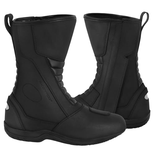 Men’s Waterproof Leather Motorcycle Riding Boots