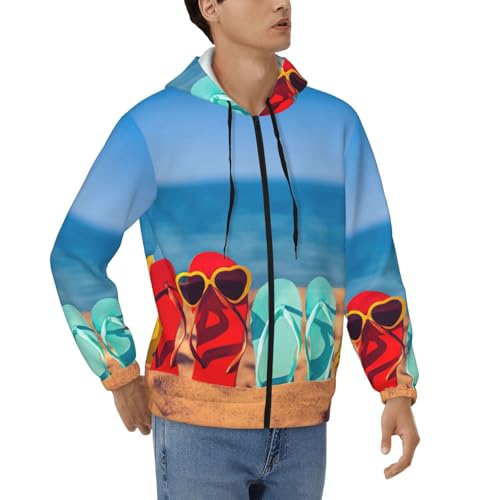 Sweat à capuche imprimé premium pour homme sweatshirt zippé en polyester doux et épais