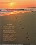 Footprints Poster in the Sand Motivational Wall Decor Art Print (16x20)