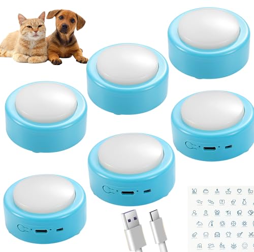 Topodome Rechargeable Cat Talking Buttons 6-Pack
