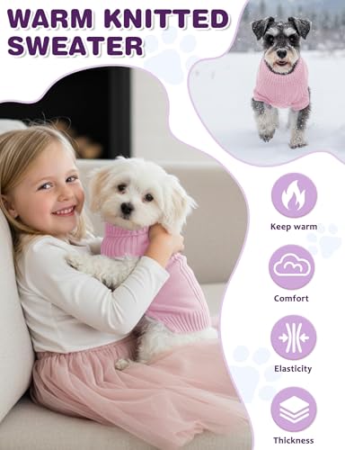 Image of Dog Sweaters for Small Medium Large Dog, Classic Turtleneck Pet Clothes Warm Thermal Doggy Winter Coat, Thick Double Knitting Collar Pullover Cold Weather Puppy Jacket for Indoor & Outdoor Wear