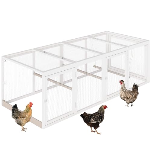 Large Chicken Coop Outdoor with Run, Hen House with Nesting Boxes, Rabbit Hutch Poultry Bunny Cage for 2-4 Chickens with Perches, Removable Tray (Exte