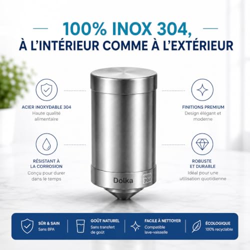 Filtre Eau Robinet Cuisine Dolka – Purificateur Eau Robinet en 100% inox – Eau Filtrée Instantanée – Filtre Eau Maison avec Charbon Actif – Installation Facile Sans Outils – vue 8