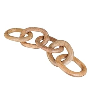 Housewarming Gifts Wood Chain Link Decor Hand Carved 5-Link Wood Knot Decorative Chain, Rustic Decorative Object Large Wooden Chain for Home Living Room Coffee Table Farmhouse Natural 16 x 4 x 2 Housewarming Gifts Wood Chain Link Decor Hand Carved 5 Link Wood Knot Decorative Chain Rustic Decorative Object Large Wooden Chain for Home Living Room Coffee Table Farmhouse Natural 16 x 4 x 2