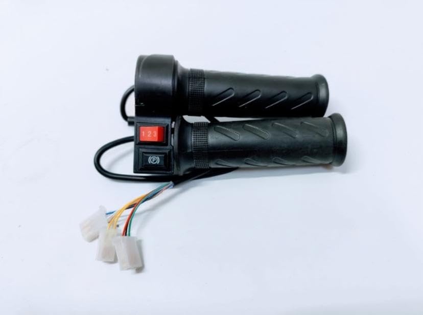 Image of Universal Electric Vehicle Throttle, 3-Speed Mode with Parking Button, Compatible with 24V-72V E-Scooter, E-Bike, E-Rickshaw