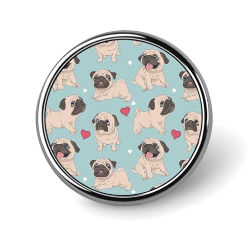 バッジ 円形 徽章 かわいい パグ 犬柄 缶バッジ 胸章 ピンバッチ ボタンブローチ 25mm おしゃれ ネクタイピン コレクション バッグ飾 帽子 胸飾り かばん掛け 工芸品 取付簡単 男女兼用 プレゼント