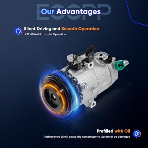 Image of ECCPP AC Compressor with Clutch Fit for Kia Forte Forte5 2.0L 2014-2018 | for Hyundai Elantra GT 2.0L 2014-2017 Air Conditioning Compressor Fast Cooling