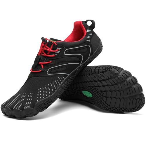 Saguaro Zapatillas Barefoot Hombre Zapatillas Minimalistas Mujer Five Fingers Zapatos Minimalistas, Vitality Iv - Zapatos Barefoot Negro Nuevo Rojo,Gr.41 Saguaro Zapatillas Barefoot Hombre Zapatillas Minimalistas Mujer Five Fingers Zapatos Minimalistas, Vitality Iv - Zapatos Barefoot Negro Nuevo Rojo,Gr.41