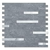 Art3d 10-Sheet Peel and Stick Grey Marble Backsplash Tile for Kitchen Bathroom