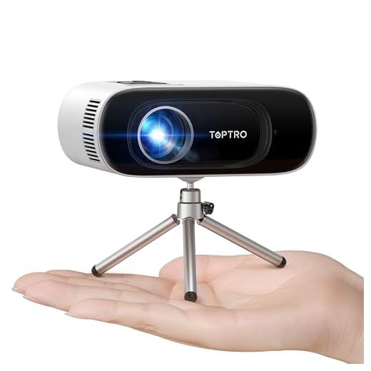【Auto Keystone】Mini Proiettore Portatile Supporta 1080P, Videoproiettore Bluetooth WiFi, 16000 Lumen, TOPTRO Proiettore Da Esterno Per IOS/Android/HDMI/TV Stick/PS5/USB(Treppiede Incluso)