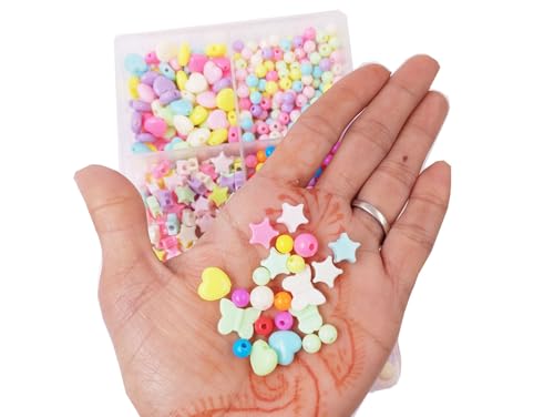 Image of eshoppee 150 gm Multishape Plastic Beads for Jewellery Making Kit Art and Crafts Materials for Necklace Bracelet Earring Making DIY