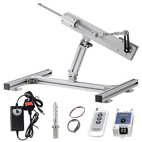 JQDML High Torque Reciprocating Cycle Linear Actuator Motor 24V, Stroke 1.18"-6",Variable Speed 120rpm Max,Pushing Force 40lbs Max,with Stand Kit,Remote Control,End Connector(24V150mm120rpm)