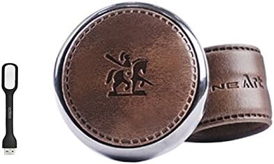 BLACKSUIT Luxury Hi-quality Power Handle Steering Wheel Spinner Knob Dark Brown+Ochloo logo tag led usb.