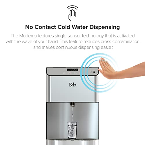 Brio 700 Series Moderna 3-Stage Touch-Less Countertop Bottle-Less Pou Tri-Temperature Digital Water Cooler Dispenser #TOP1