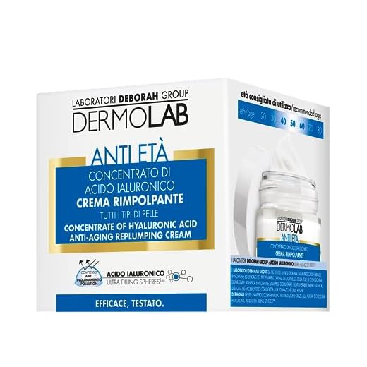 Dermolab - Crema Viso Rimpolpante Antietà con Concentrato di Acido Ialuronico, per Tutti i Tipi di Pelle, Effetto Filler, Idrata e Restituisce Elasticità, Azione Antiossidante, 50 ml