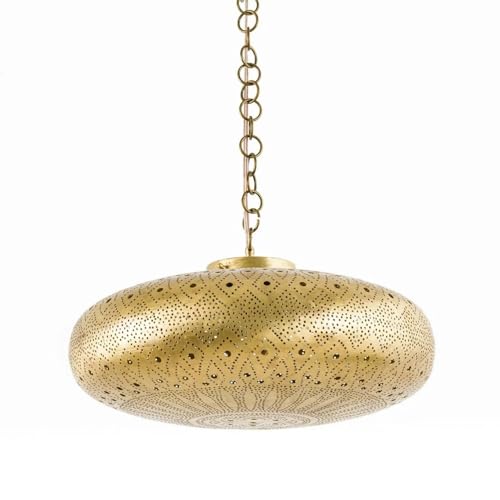 Moroccan Brass Ceiling Lamp, Simple Moroccan Pendant Chandelier - Handmade Brass Pendant Light...