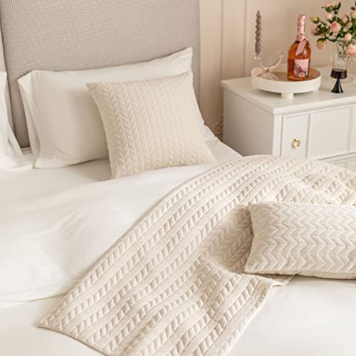 Qfwmcw Quality Bed Runner Scarf Bedspreads Coverlets Hotel Bedding Bed Scarf 1 Piece Dutch Velvet Wheat Pattern Bed Towel Bed Throws For Foot Of Bed For Queen King Size #TOP2