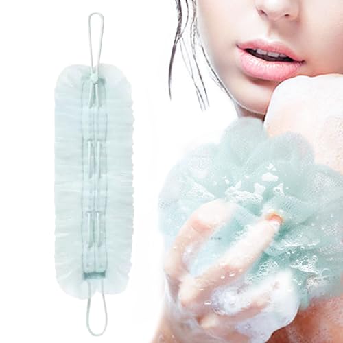 Combo de Manopla de Baño y Frotador de Espalda - Esponja de Baño 2 en 1 con Cordón Ajustable | Exfoliador de de Ducha Limpieza Corporal Unisex para Adultos y Familia