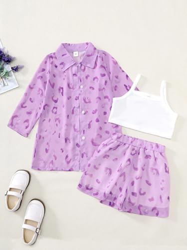 Image of Tagas Girls Casual Simple Style Polyester Solid Camisole Top, Long Sleeve Shirt And Straight Pants||3 Piece Set|| DRESS FOR GIRLS||(GCS-12)