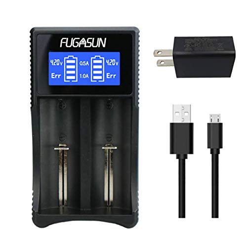 18650 Battery Charger, LCD Intelligent 18650 USB Battery Charger for Li-ion/Ni-MH/Ni-Cd 26650,22650,20700,18650,18490,18350,17670,17500,16340(RCR123),14500,10440