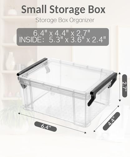 image for Sooez 6 Pack Small Plastic Containers with Lids, 6.4