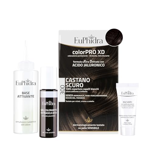 Euphidra - ColorPro XD 300, Castano Scuro, Colorazione Permanente con Acido Ialuronico, Idrata in Profondità, per un Risultato Professionale