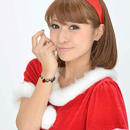 Alexy Christmas Bracelets For Women X-Mas Bow Charm Bracelets Jingle Bell Link Bracelets For Girls Kids (Silver) #TOP1