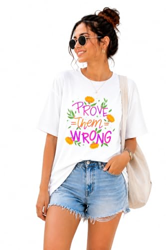 Image of Amazon Brand - Anarva Women Oversized Graphic Printed T Shirt 100% Cotton Drop Shoulder Loose Fit Baggy Casual Tshirt for Girls