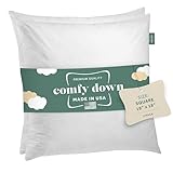 ComfyDown Set of Two, 95% Feather 5% Down, 18 X 18 Square Decorative Pillow Insert, Sham Stuffer - MADE IN USA