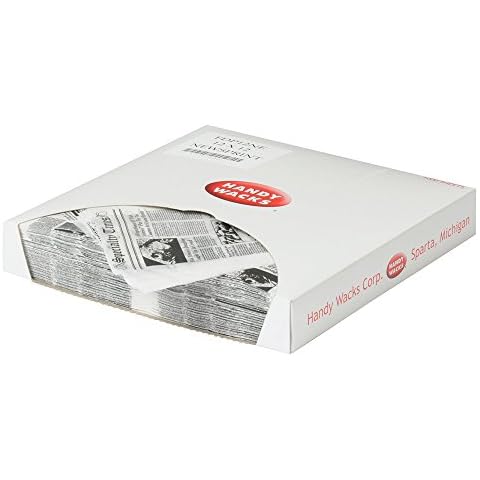 Handy Wacks FDP12NE-X, 12x12-Inch White Flat Deli Paper with Newsprint, Disposable Take Out Catering Wrap Paper Sheets, 1000-Piece Pack Cover