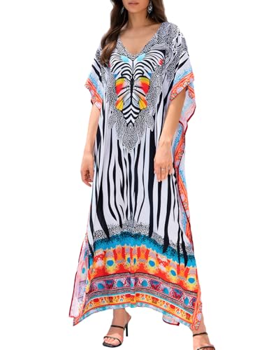 Image of Kaftan Dresses for Women Plus Size Bathing Suit Cover up Caftan Maxi Beach Dresses