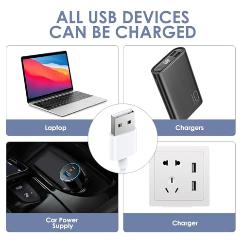 USB-Ladekabel Universal 2-Pin 7mm Magnetisches, Magnetisches USB-Ladekabel, Suitable for Magnetic Charging Massager Products, Toys Charging Cable (Weiß)