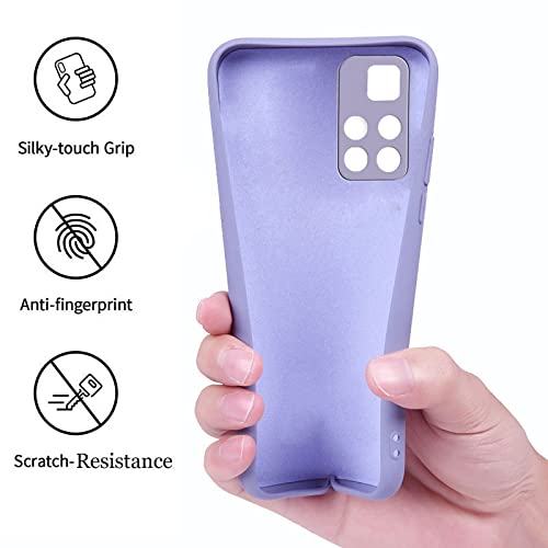 Image of A rtistque Liquid TPU Silicone Matte Shockproof Flexible with Camera Protection Soft Back Cover Case for Redmi Note 10T 5G / Poco M3 Pro 5G - Purple