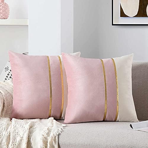 WACOMECO Velvet Throw Pillow Covers - Pack of 2 Soft Decorative C...