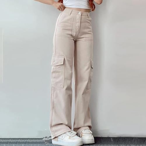 Cargo Pants for Women with Pockets,Versatile Mid-Waist Three-Dimensional Casual Pants Women's Trousers Plus Size3
