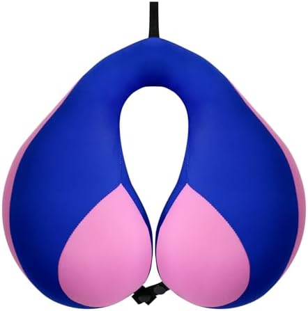 MOOB Kids Travel Neck Pillow with Chin Support, U-Shape Pillow for Head & Neck Support on Airplane & Car Rides, Ideal Travel Gift for Toddlers & Children (Blue Purple)
