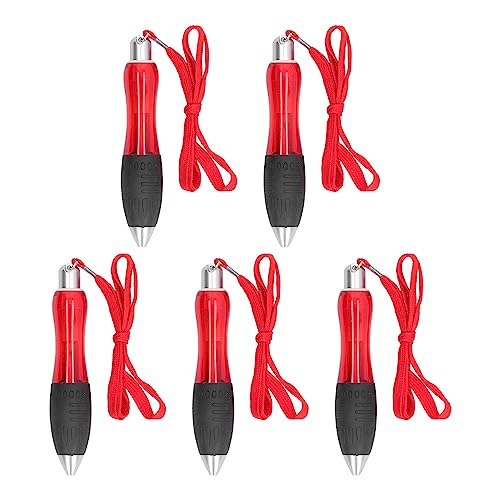 Stylos à Bille Fat, 5pcs Big Fat Pens pour L'arthrite, Fat Heavy Weighted Pens Large Wide Grip Pens avec Corde de Suspension et Poignée en Caoutchouc, Aides...