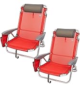 Aktive 62261 Klapstoelen, 2 stuks, voor strand, tuin, terras of camping, rood