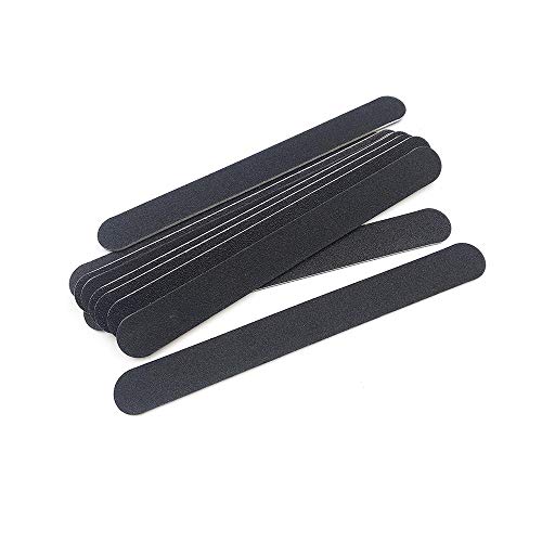 Lot de 10 limes à ongles professionnelles double face, noir (grain 100/180) Cover