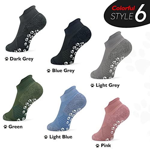 Kitnsox Yoga Pilates Barre Grip Slippers Socks Non Slip For Men Women, Home Indoor Slippers Non Skid Padded Walking Tab Socks With Novelty Grips (L-Xl, 2 Pack, Blue Grey) #TOP6