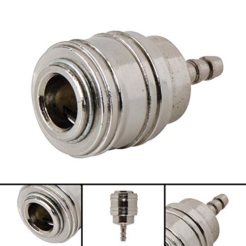 Dapetz ® Female Euro Air Line Hose Fitting Connector Quick Release Push Fit to Barb Hose End Tail 6mm, Silver - Image 4