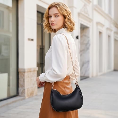 Chelmon Faux Leather Hobo Shoulder Bag (Black) - image 3