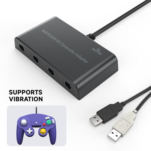 Adaptador de Mando de Gamecube compatible con Switch 2, PC Windows y Wii U de 4 Puertos 4
