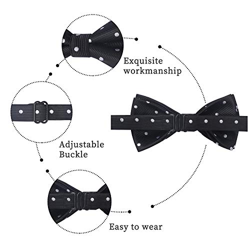 Image of HISDERN Bow Ties for Boys Pre Tied Toddler Bow Tie Adjustable Kids Bowties Clip On Fun Patterned Bowties for Wedding Party