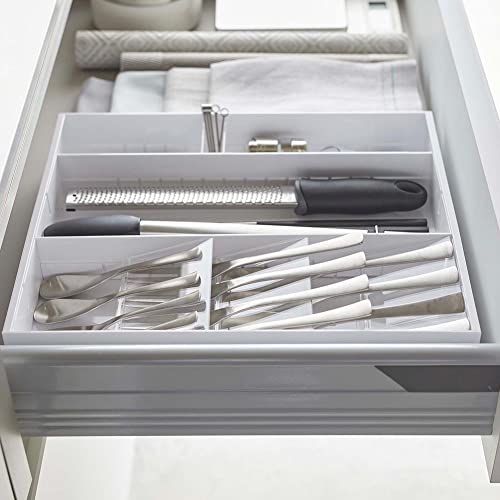 YAMAZAKI 5415 TOWER Extendable Diagonal Cutlery Tray, white, ABS Resin/PS Resin, Minimalist, 30~47.5 x 35 x 5.5 cm - Image 4