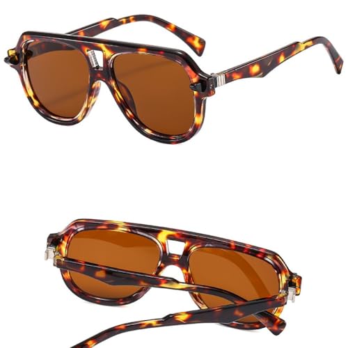 Lunettes de soleil rétro double ponts aux finitions rivets - 4