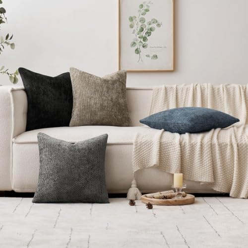 Image of MIULEE Decorative Navy Blue Euro Sham Pillow Covers 24x24 Inch 2 Pack