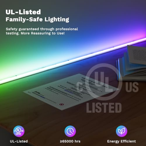 Image of MIWISE LED Strip Lights,RGB Smart IC COB LED Strip Light Color Chasing,24ft Multicolor Flexible LED Tape Light,Music Sync with APP Control,Addressable DIY 16M Colors,for Cabinet,Bedroom,Party Decor